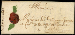 Let LETTRES SANS TIMBRE ET DOCUMENTS DIVERS - LAC De Sillans De 1641 Pour Tarbes Avec Cordon De Soie Verte Scellé à La C - Other & Unclassified