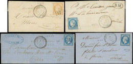 Let OBLITERATIONS PAR DEPARTEMENTS - 25/DROME ANNEYRON, Lot De 6 Lettres Et Une CP, Obl. PC (1) Et GC (6), Càd T22 (3 Av - 1849-1876: Classic Period