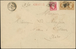 Let AFFRANCHISSEMENTS ET COMBINAISONS - N°17B Bdf Et 21 PAIRE Obl. GC 3212 S. Env. CHARGE, Càd T22 ROSNAY L'HOPITAL 15/9 - 1849-1876: Classic Period