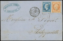 Let LETTRES ET OBLITERATIONS D'ALGERIE - N°14A Et 16 Obl. PC 3721 S. LSC, Càd CONSTANTINE 10/12/60, Arr. PHILIPPEVILLE 1 - 1849-1876: Classic Period