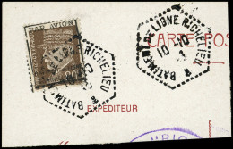 Poste Aérienne Militaire -  11 : Pétain, 80c. Brun, Surch. BATIMENT De LIGNE RICHELIEU, Obl. S. Fragt, TB - Military Airmail