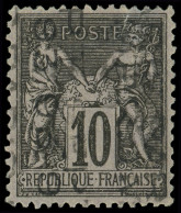 (*) PREOBLITERES - 19  Sage, 25c. Noir Sur Rose, SEPT 93, SANS Quantième, Fente En Haut Et Pelurage, Très Bon Centrage,  - 1893-1947