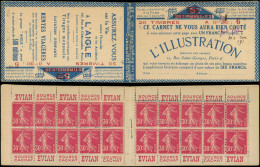 CARNETS (N° Yvert) - 191-C1    Semeuse Camée, 30c. Rose, N°191c, T IIB, S. 89, L'ILLUSTRATION/AIGLE, TB - Other & Unclassified