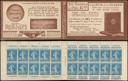 CARNETS (N° Yvert) - 192-C5    Semeuse Camée, 30c. Bleu, N°192b, T IIB, S. 100, ALBUM De La GUERRE, TB - Other & Unclassified