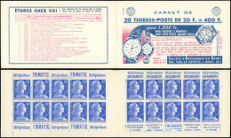 CARNETS (N° Yvert) - 1011B-C14  Muller, 20f. Bleu, N°1011Bb, T I, S. 16-58, HORLOGERIE DU DOUBS, TB - Other & Unclassified