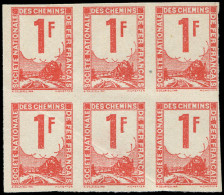 (*) COLIS POSTAUX  (N° Et Cote Maury) - Timbres Pour Petits Colis 32 : 1f., Essai En Rouge NON DENTELE, BLOC De 6, Pli S - Other & Unclassified