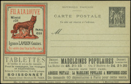 Let ENTIERS POSTAUX - Sage, 10c. Noir, CP Annonces TSC N°G35p2 La Louve, Série 35-1900, TTB - Other & Unclassified