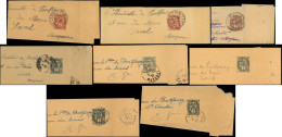 Let ENTIERS POSTAUX - Blanc, 13 Bandes Neuves Et Obl. Dont 5c. Vert Surch. SPECIMEN, TB - Sonstige & Ohne Zuordnung