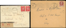 Let Guerre 1939/1945 - 2 Lettres Affr. Adressée Au Mal Pétain, Dont Une Rec. D'office, 1943, TB - WW II