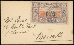 Let COTE DES SOMALIS 23 : 0,05 Sur 75c. Violet Et Brun Et Orange, Obl. S. Petite Env. Pour Marseille, 1902, TB - Sonstige & Ohne Zuordnung