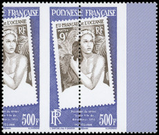 ** POLYNESIE FRANCAISE 896 : Jeune Fille De Bora-Bora, PAIRE PIQUAGE à Cheval Et SANS Le Rouge, RR, TB - Ungebraucht