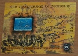 HUNGARY 1986, Recapture Of Buda Castle, Commemorative Sheet, Imperf, MNH** - Hojas Conmemorativas