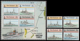 Neuseeland 1985 - Mi-Nr. 945-948 & Block 7 ** - MNH - Schiffe / Ships - Unused Stamps