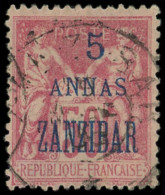 ZANZIBAR 27 : 5a. Sur 50c. Rose, T I, Obl., TB - Gebraucht