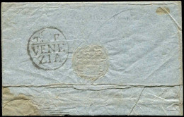 Let ITALIE (ANCIENS ETATS) LOMBARDO-VENETIE , Cachet Ovale Lion De Venise T.F./VENE/ZIA Au Verso D'une LSC Pour Salo, Ta - Lombardo-Vénétie