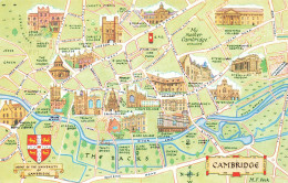 ROYAUME-UNI - Angleterre - Cambridge - Carte Géographique - Colorisé - Carte Postale - Cambridge