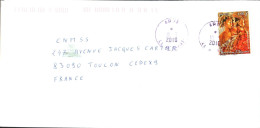 POLYNESIE SEUL SUR LETTRE POUR LA FRANCE 2010 - Storia Postale