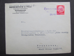 BRIEF Dolní Branná Hennersdorf Hohenelbe Vrchlabí - Trautenau Honemeyer Sudetenland //  R7266 - Région Des Sudètes