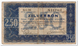 NETHERLANDS,2 1/2 GULDEN,1938,P.62,FINE,FEW PIN HOLES - 10 Gulden