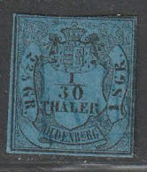 OLDENBOURG - N°2 Obl (1852-55) 1/30 T Bleu - Oldenburg