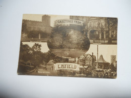 ROYAUME UNI    CARTE   ANCIENNE EN NOIR ET BLANC ENFIELD GREETINGS FROM RIVERWALK ROSE CROWN MARKER DAY Non Voyager Non - Middlesex