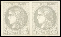 * 41B - 4c. Gris. Report 2. Paire. TB. - 1870 Emission De Bordeaux