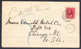 Canada Cover, Garson Creek Oct 7th ??, A1 Broken Circle Postmark, To Arnold Watch Co. Chicago USA - Lettres & Documents