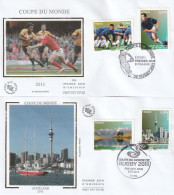 2011 : " COUPE DU MONDE DE RUGBY 2011  " Sur 2 Enveloppes 1er Jour Sur Soie N°YT 4576 à 79 Parfait état FDC A Saisir !!! - Rugby