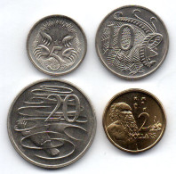 AUSTRALIA, Set Of Four Coins 5, 10, 20 Cents, 2 Dollars, Copper-Nickel, Al-Bronze, Year 2002, KM # 401, 402, 403, 406 - Ohne Zuordnung