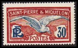 1922. SAINT-PIERRE-MIQUELON. Seagull 30 C. Hinged.  (Michel 108) - JF537374 - Briefe U. Dokumente