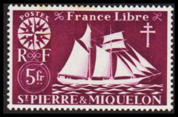 1942. SAINT-PIERRE-MIQUELON. Fisher Boat From Malo 5 Fr. Hinged.  - JF537383 - Cartas & Documentos