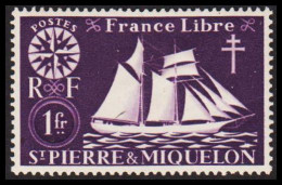 1942. SAINT-PIERRE-MIQUELON. Fisher Boat From Malo 1 Fr. Hinged.  - JF537384 - Cartas & Documentos