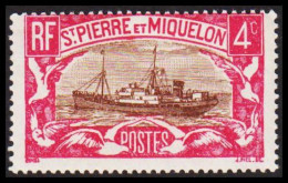 1932. SAINT-PIERRE-MIQUELON. Fishing Boat Jacques Caeur 5 C. Never Hinged.  (Michel 136) - JF537410 - Lettres & Documents