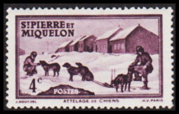 1938. SAINT-PIERRE-MIQUELON. Dog Sledge 4 C. Hinged.  (Michel 172) - JF537416 - Cartas & Documentos