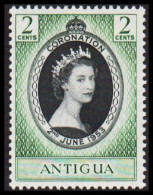 1953. ANTIGUA. Elizabeth Coronation 2 CENTS Hinged. (Michel 100) - JF537425 - 1858-1960 Kronenkolonie