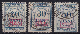 GERMAN OCCUPATION IN ROMANIA 1918 - Canceled - Mi 3-5 - Portomarken - Bezetting 1914-18