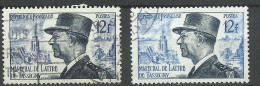 France N° 982 De Lattre De Tassigny Bleu Clair Oblitéré  B/TB  Le 982  Type Pour Comparer Voir Scans Soldé ! ! ! - Used Stamps