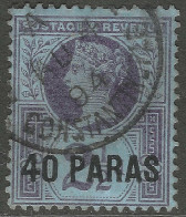 British Levant. 1887-96 QV Stamps Of GB Overprinted. 40pa On 2½d Used. SG 4 - Levant Britannique