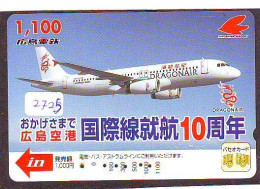 Télécarte  JAPON * DRAGON AIR  *  (2725)  AVIATION * AIRLINE Phonecard  JAPAN  * FLUGZEUG * VLIEGTUIG - Flugzeuge