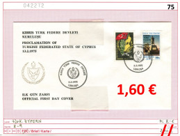 Zypern 1975 - Türkisch Zypern 1975 - Chypre Turquoise 1975 - Cyprus - Michel 8-9 - Auf FDC - Cartas & Documentos