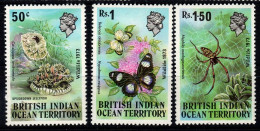 1973 Oceano Indiano, Insetti Farfalle, Serie Completa Nuova (**) - Territoire Britannique De L'Océan Indien