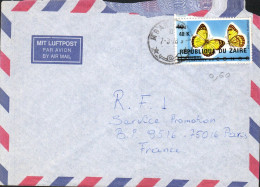 ZAIRE SEUL SUR LETTRE POUR LA FRANCE 1978 - Briefe U. Dokumente