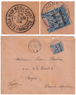 LETTRE. CHINE SAGE. COVER CHINA. TCHONG KING. 14 FEVR 1904. Yv N° 11. HAN KEOU-CHINE. POSTE FRANCAISE. POUR FRANCE - Storia Postale