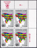 UNO GENF 1984 Mi-Nr. 126 Eckrand-Viererblock ** MNH - Unused Stamps