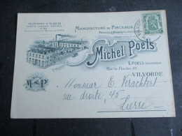 Oude Postkaart 1937  Manufacture Et Pinceaux  MICHEL  POELS   VILVORDE - Vilvoorde