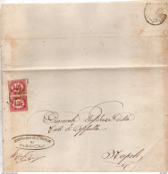 1875  LETTERA CON ANNULLO NAPOLI - Dienstzegels