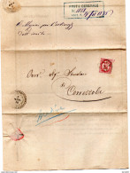 1876 LETTERA CON ANNULLO PIEVE DI SACCO PADOVA - Service