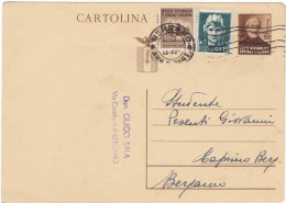 ITALIA - REPUBBLICA SOCIALE - BERGAMO - CARTOLINA POSTALE - C. 30 CON FR.LL - VIAGGIATA PER CAPRINO BERGAMASCO (BG) 1944 - Ganzsachen