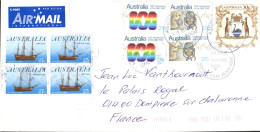 AUSTRALIE AFFRANCHISSEMENT COMPOSE SUR LETTRE RECOMMANDEE POUR LA FRANCE 1983 - Cartas & Documentos