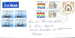 AUSTRALIE AFFRANCHISSEMENT COMPOSE SUR LETTRE RECOMMANDEE POUR LA FRANCE 1983 - Brieven En Documenten